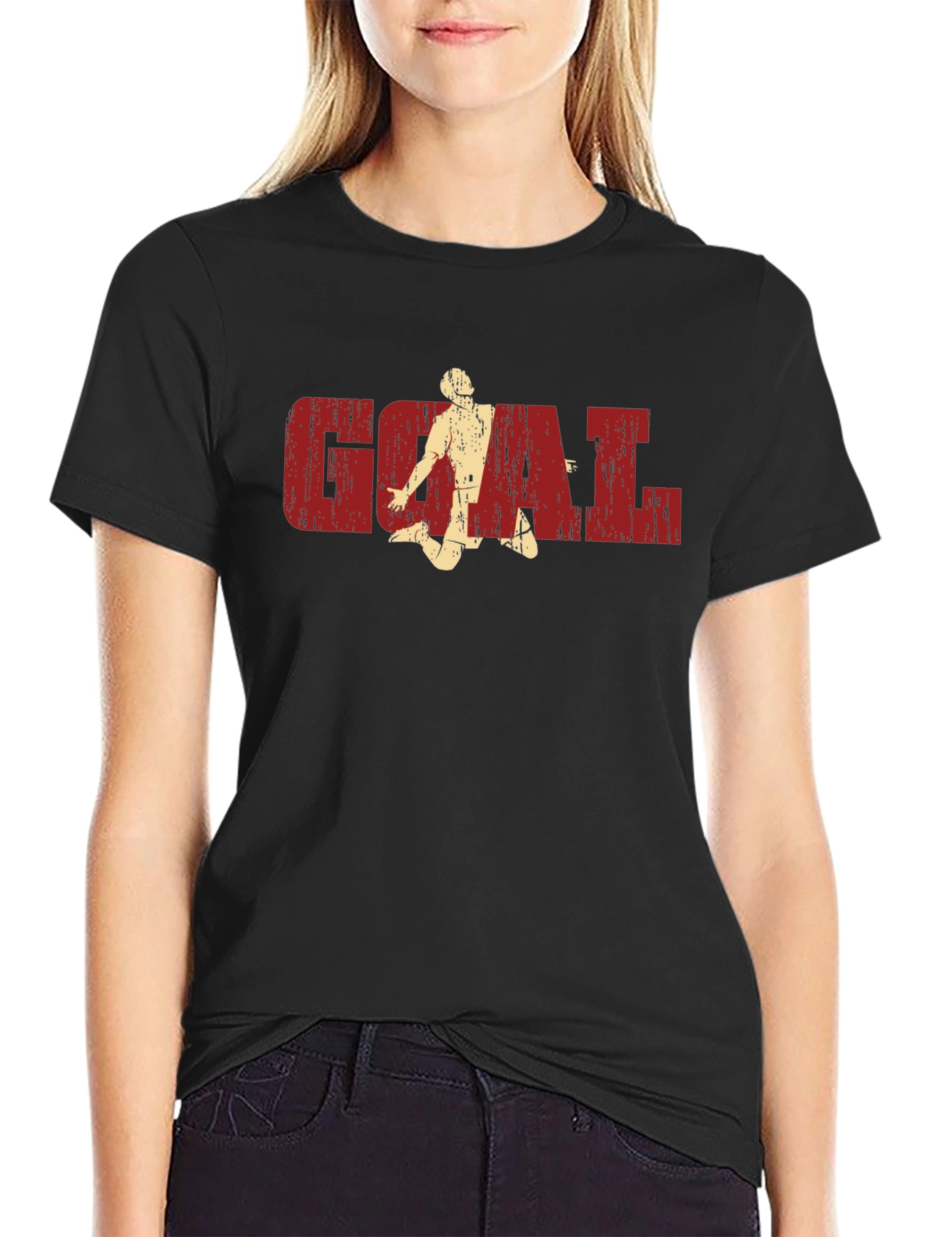 Goal Soccer Graphic T-Shirt - Black Cotton Tee