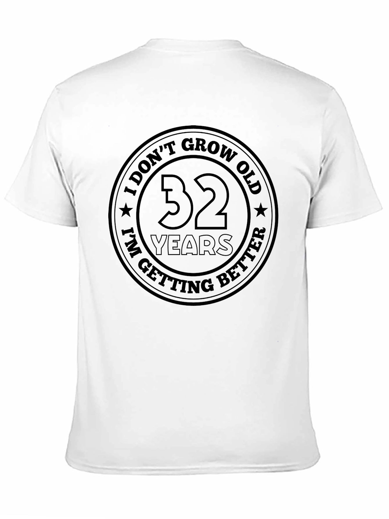 32 Years I Dont Grow Old Mens Black T-Shirt