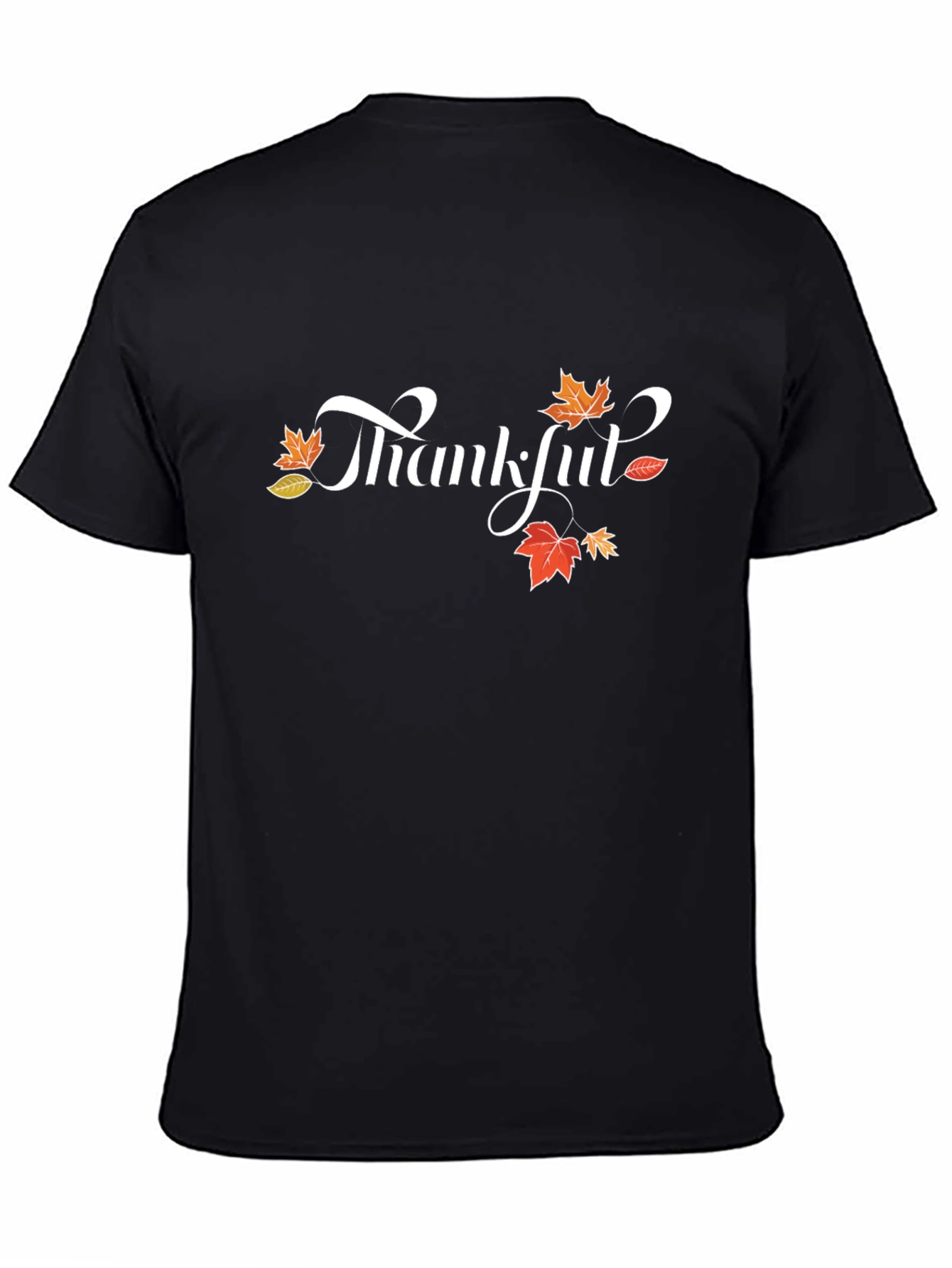 Thankful Graphic Tee - Black Cotton Blend