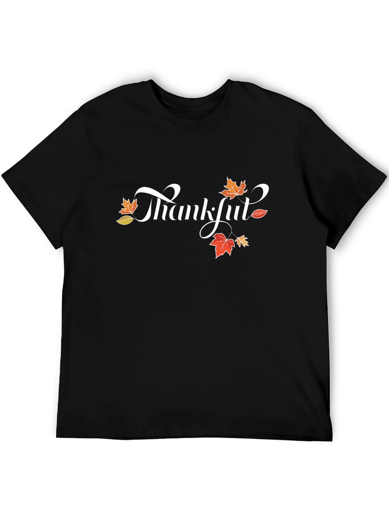 Thankful Graphic Tee - Black Cotton Blend