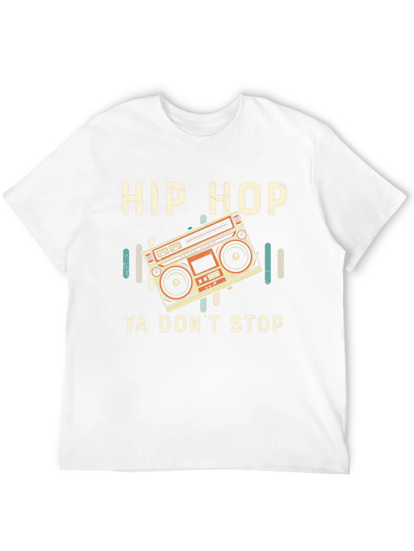Hip Hop Ya Dont Stop Retro Boombox Graphic T-Shirt