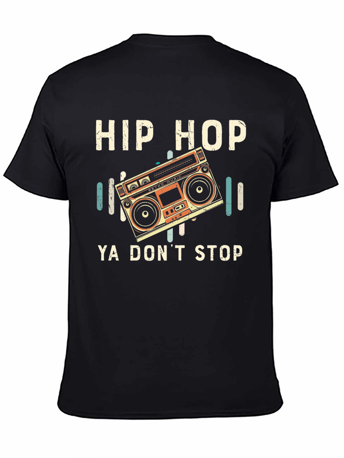 Hip Hop Ya Dont Stop Retro Boombox Graphic T-Shirt