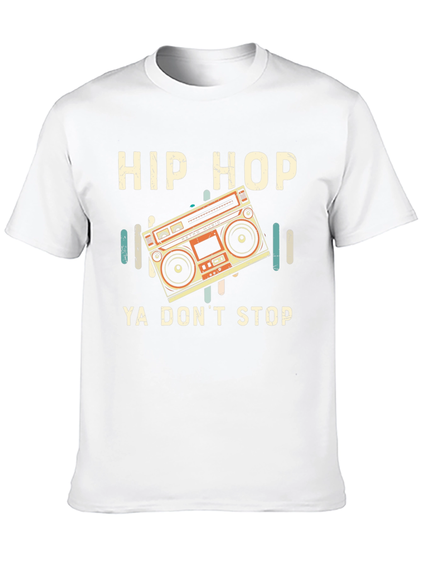 Hip Hop Ya Dont Stop Retro Boombox Graphic T-Shirt