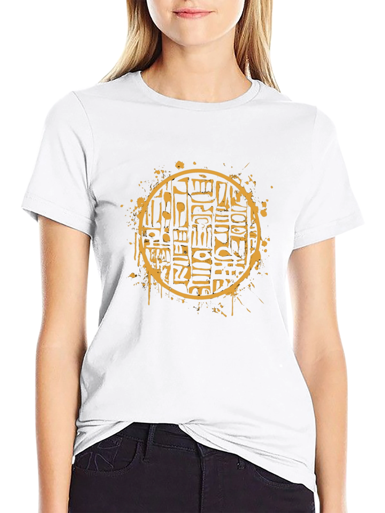 Hieroglyphic Circle Graphic Tee - Black
