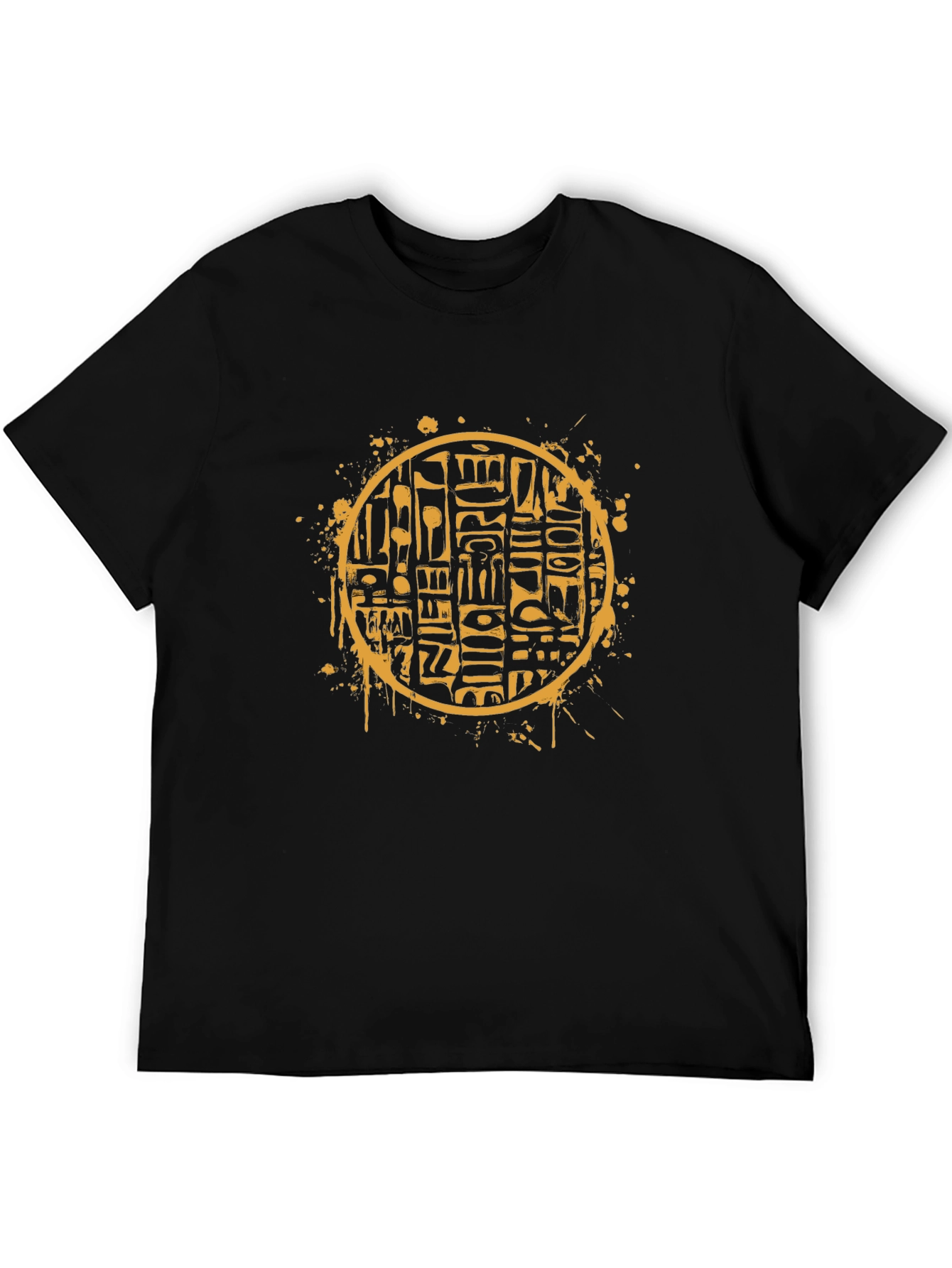 Hieroglyphic Circle Graphic Tee - Black