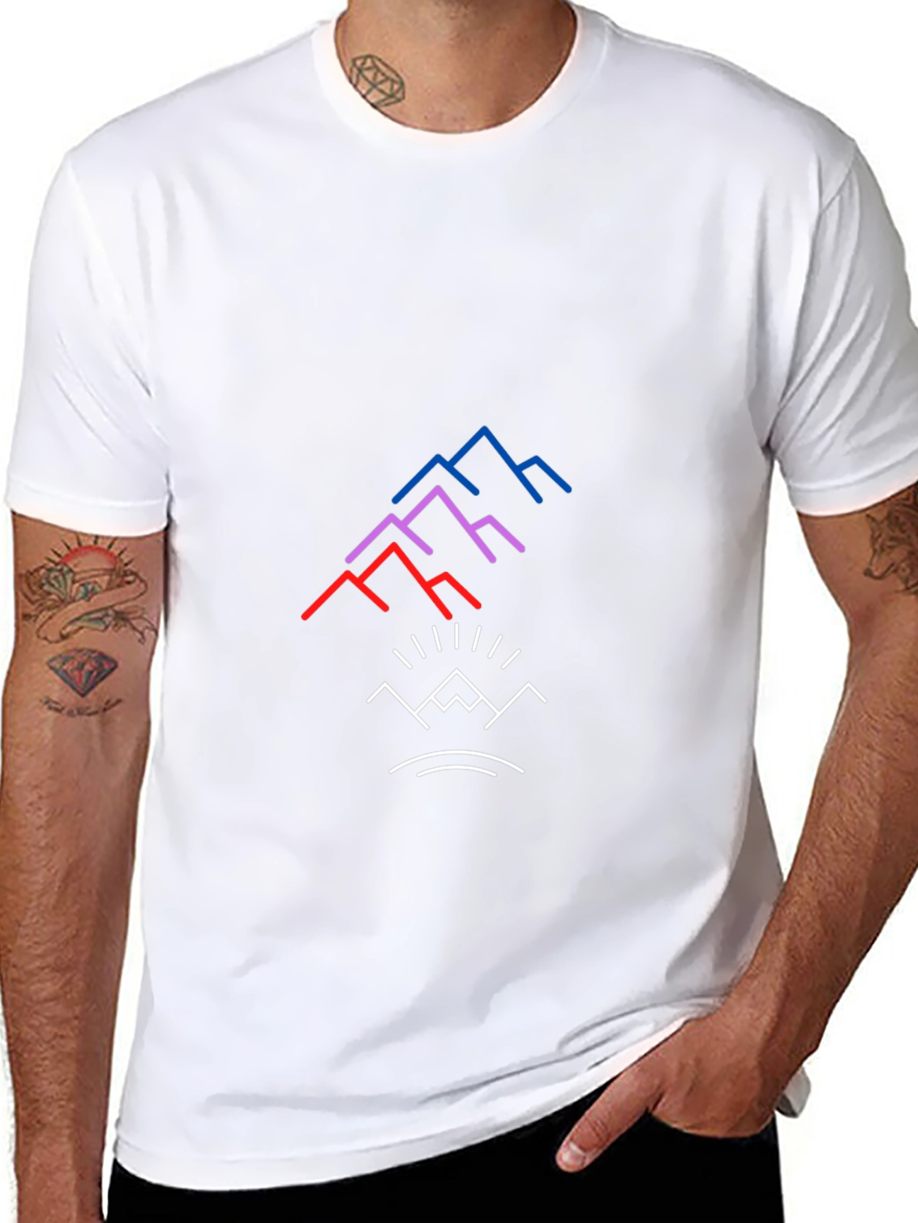 Modern Mountain Graphic Tee - Black