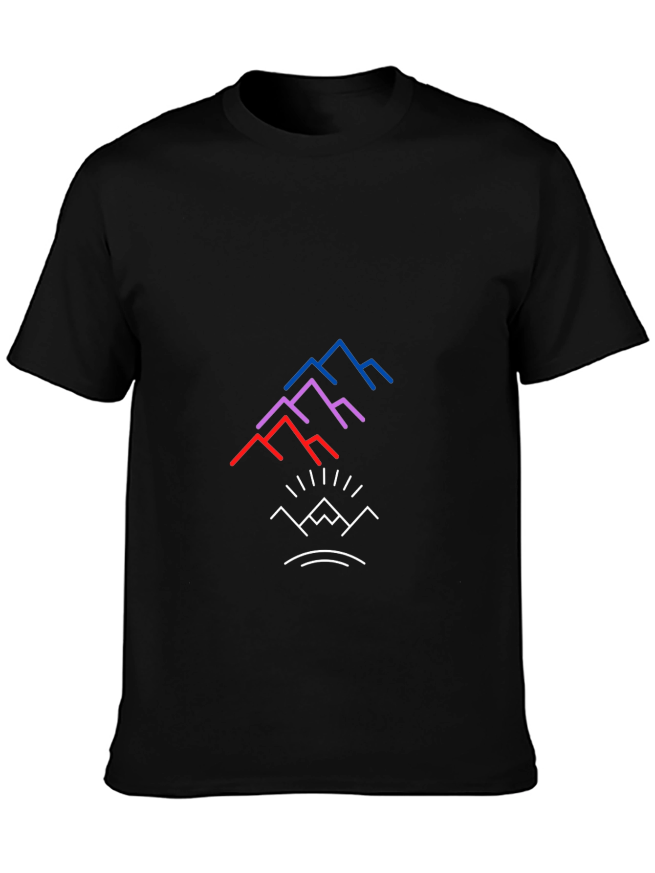 Modern Mountain Graphic Tee - Black