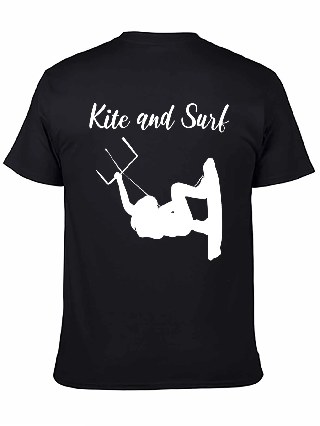 Kite and Surf Graphic Tee - Stylish Black T-Shirt