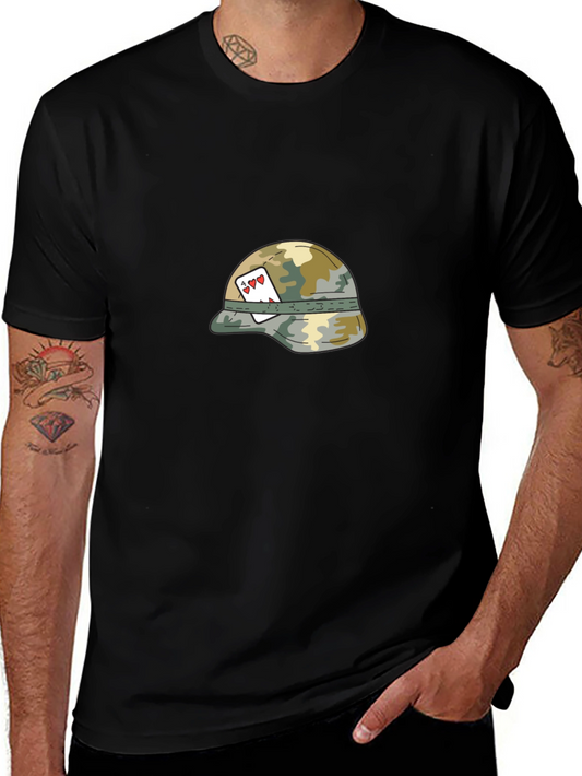 Army Helmet Aces Graphic Tee - Classic Style