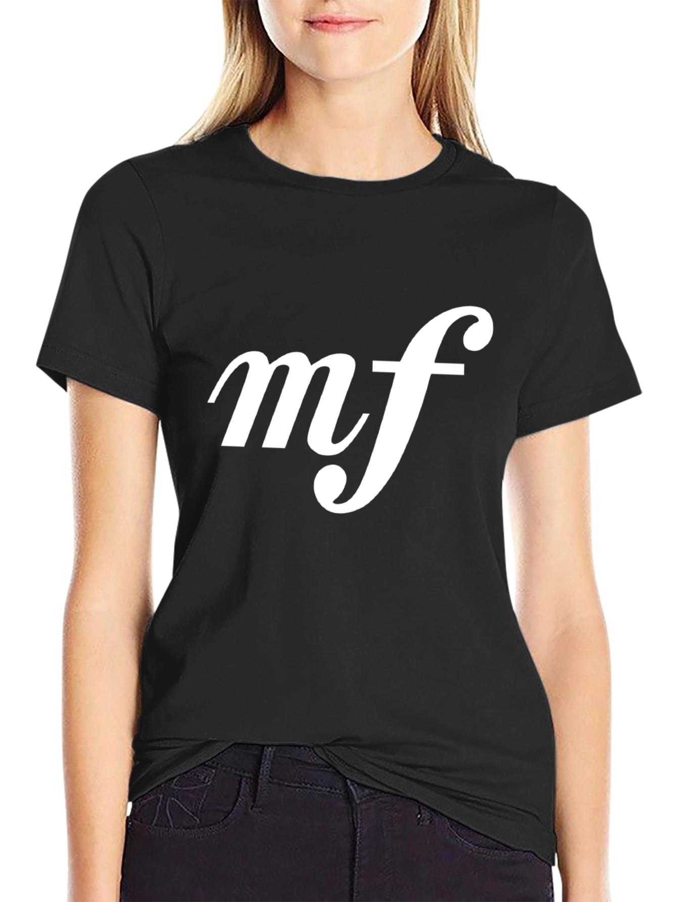 Musical Expression Tee: Black MF Print Shirt