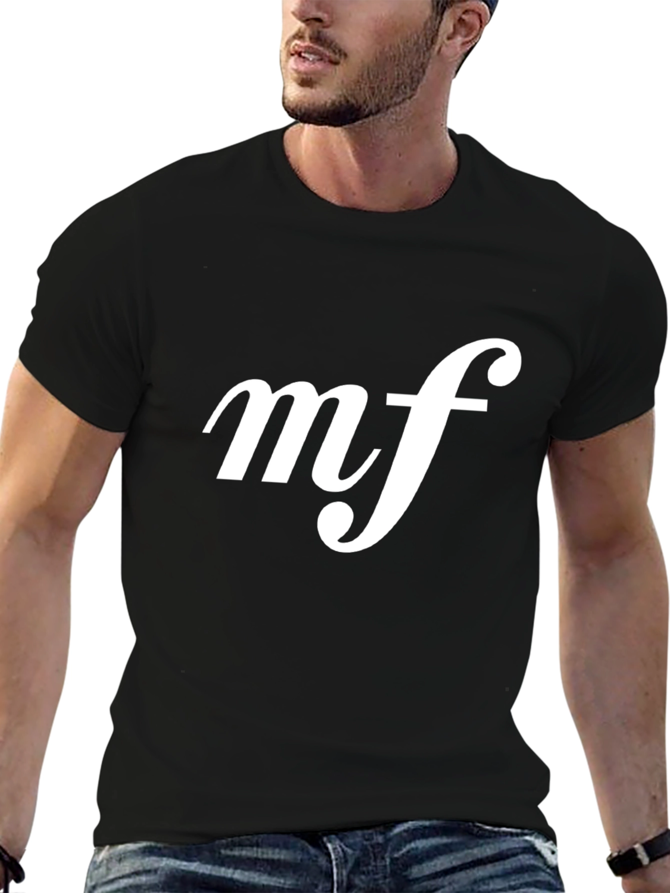 Musical Expression Tee: Black MF Print Shirt