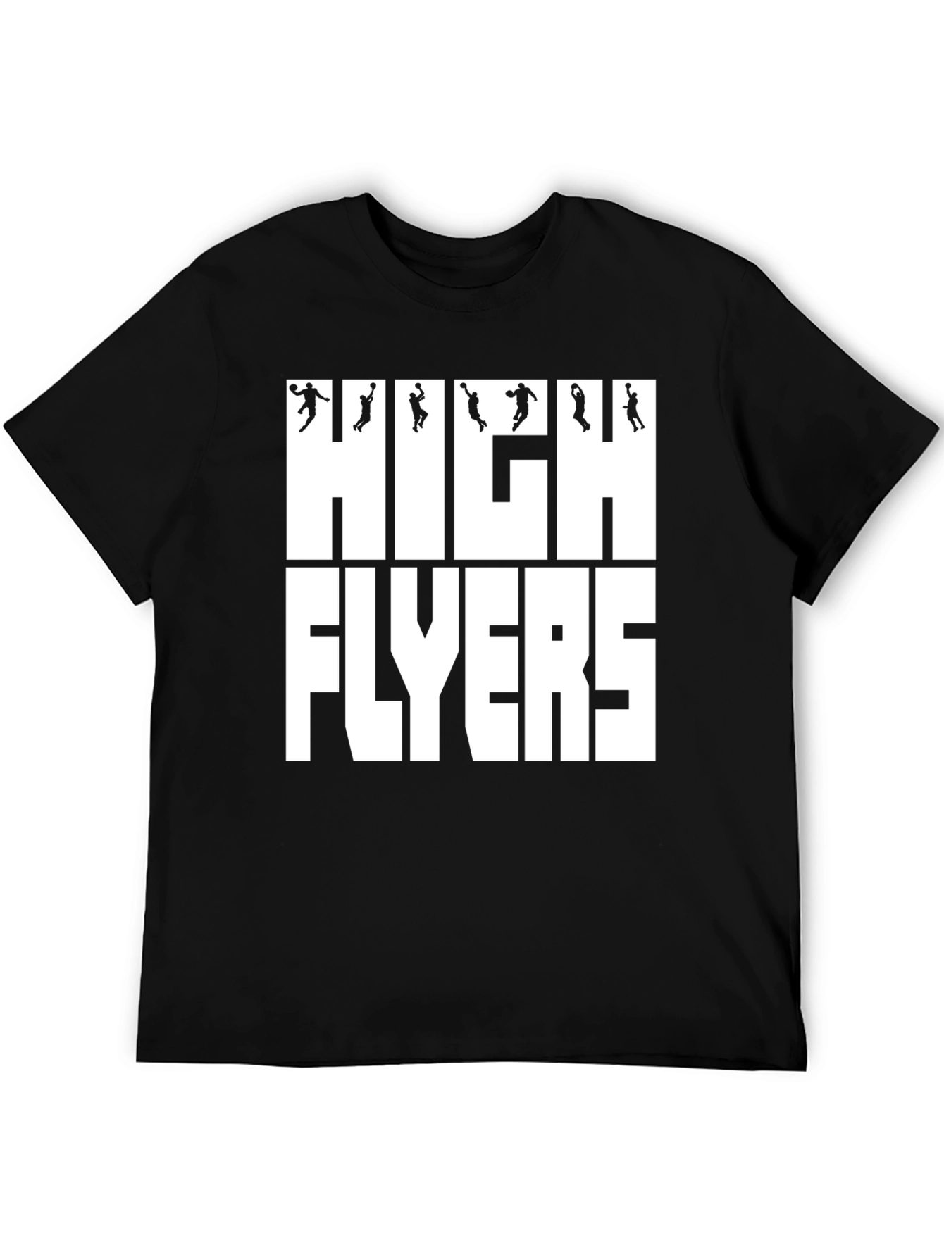 High Flyers Basketball Graphic Tee - Black Cotton