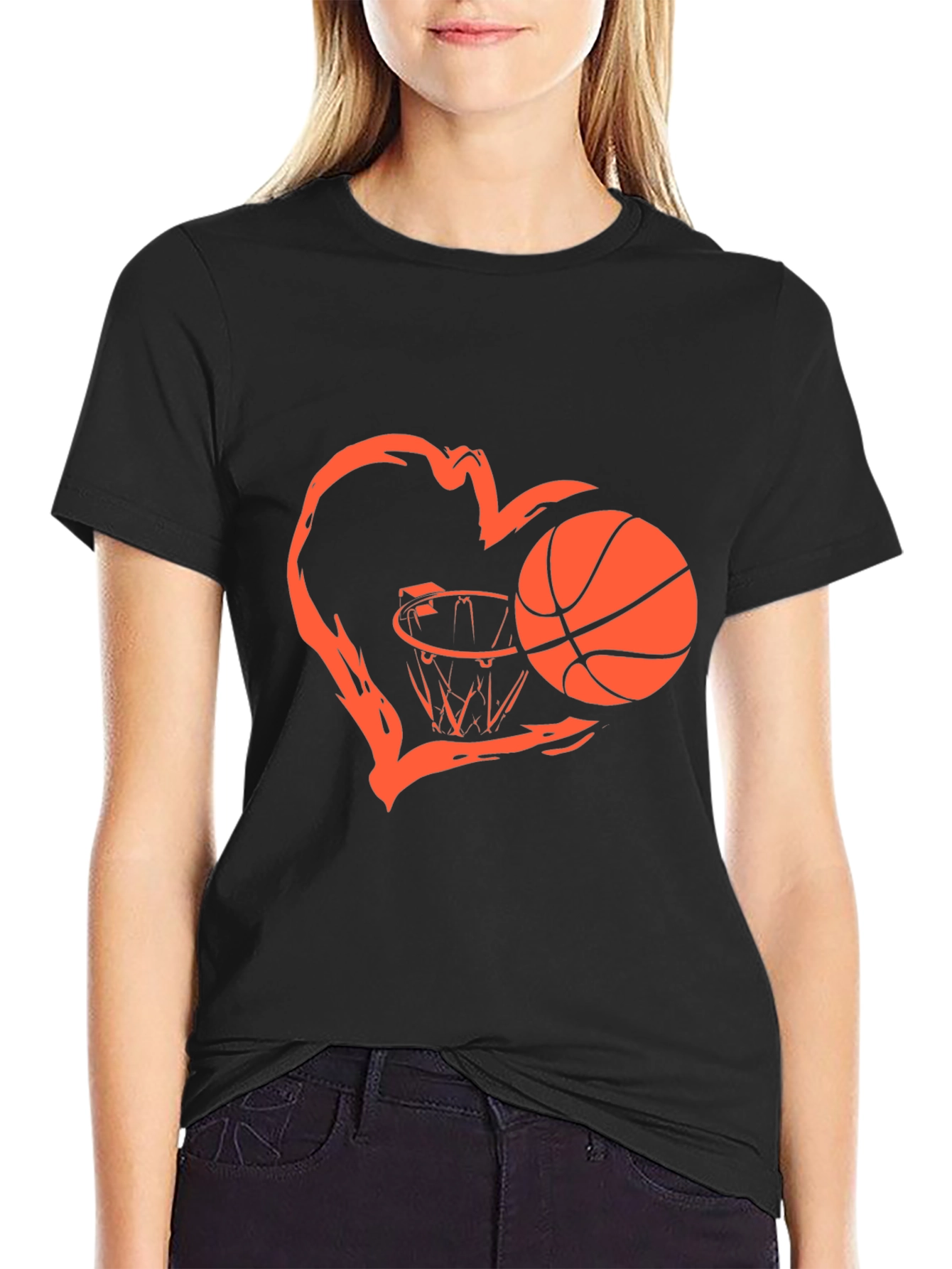 Basketball Heart Graphic T-Shirt