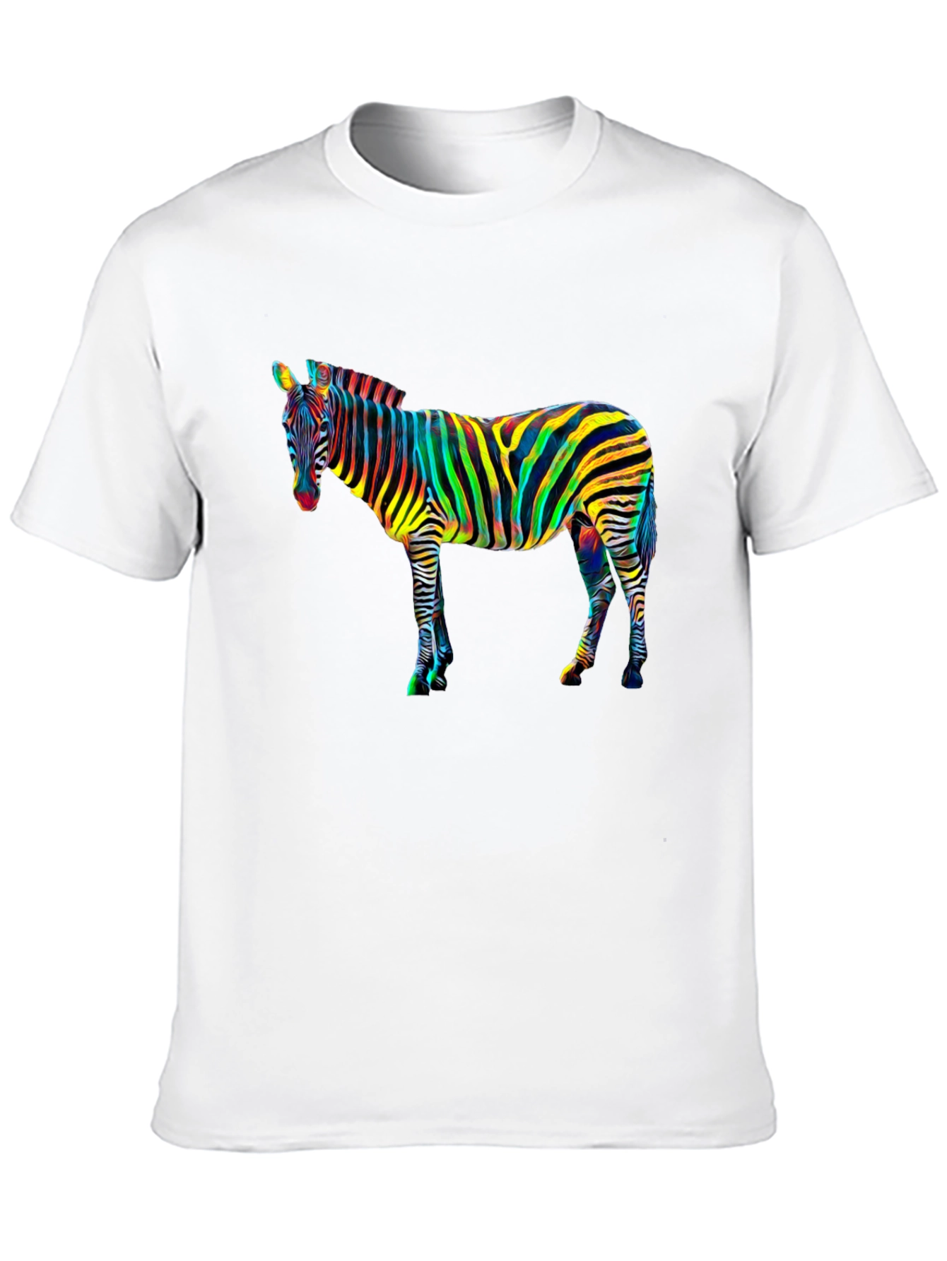 Psychedelic Zebra Graphic Tee - Mens Black T-Shirt