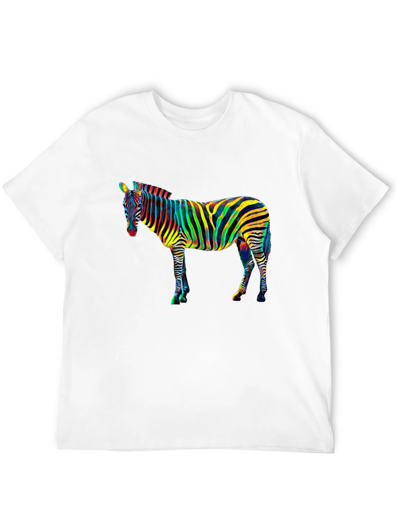 Psychedelic Zebra Graphic Tee - Mens Black T-Shirt