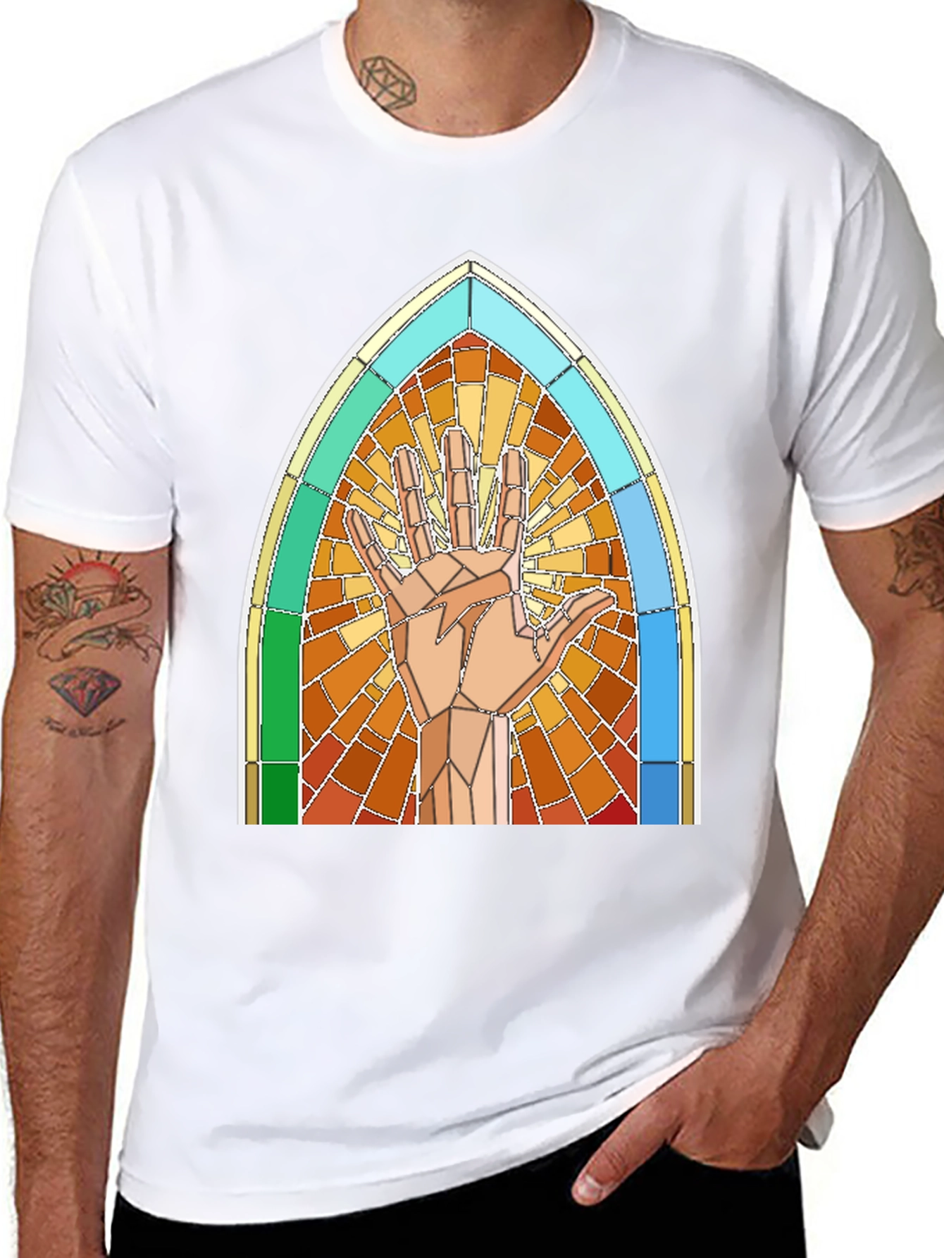 Live Long and Prosper Stained Glass T-Shirt