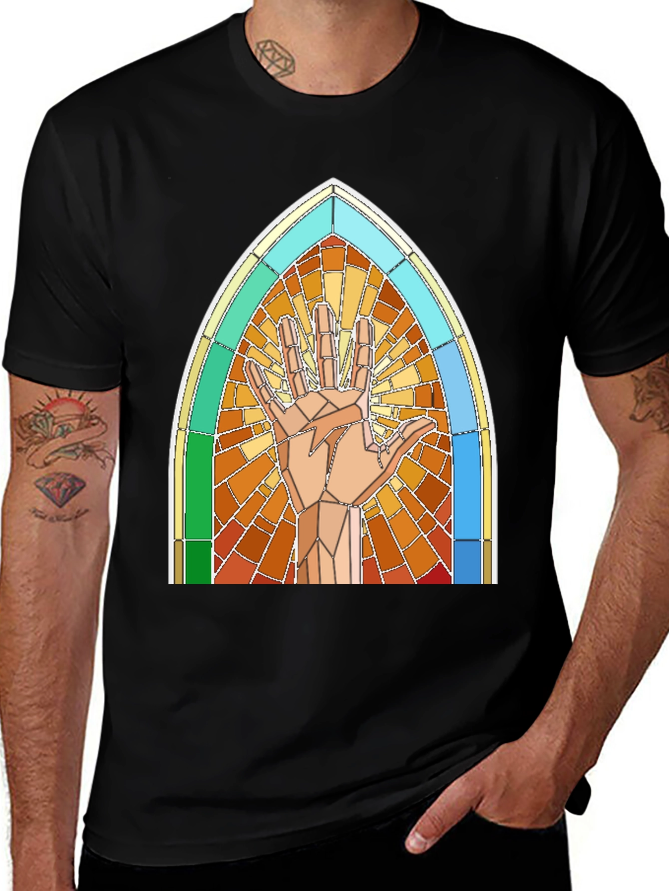 Live Long and Prosper Stained Glass T-Shirt