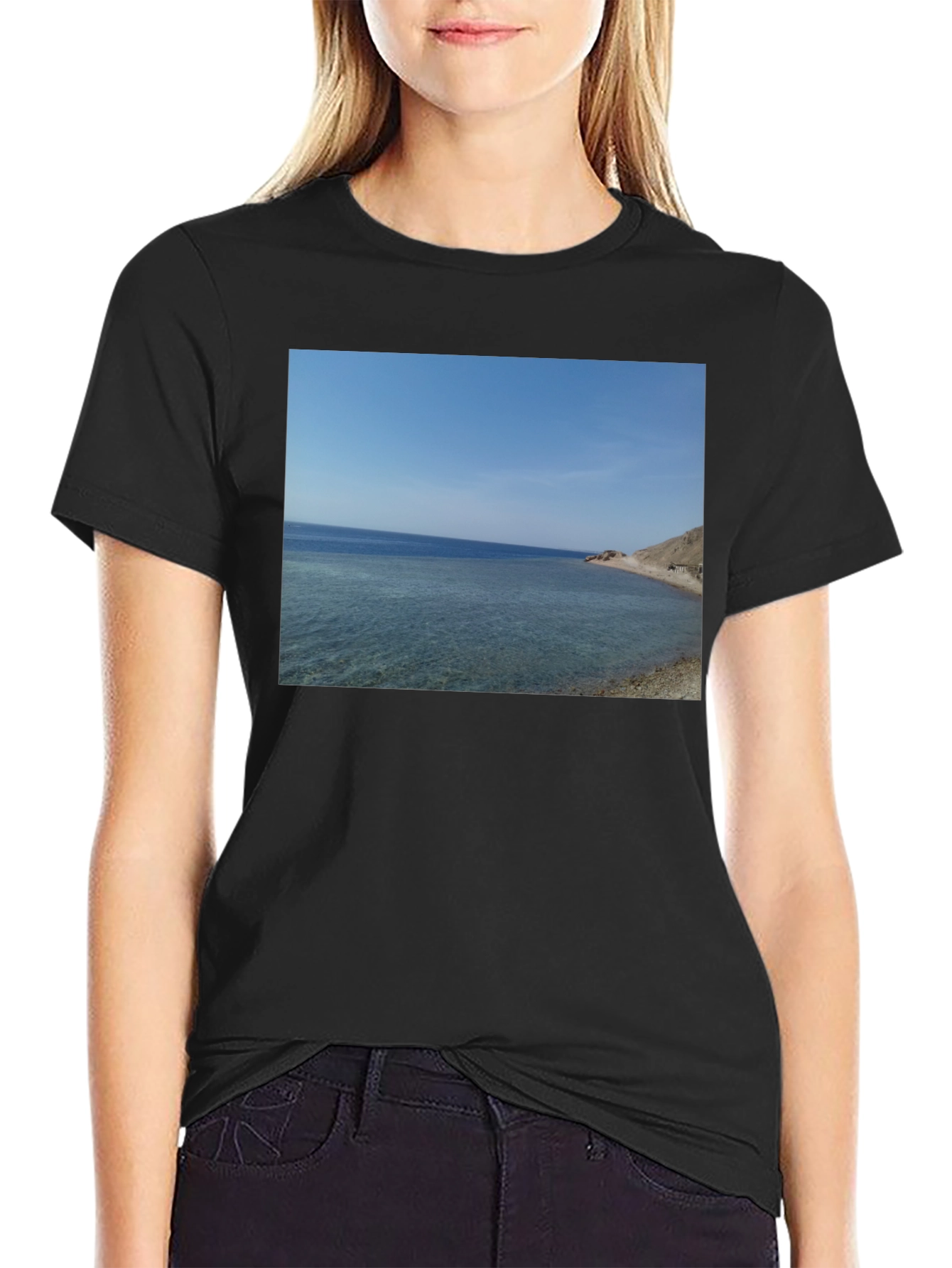 Beach View Graphic Tee - Classic Black