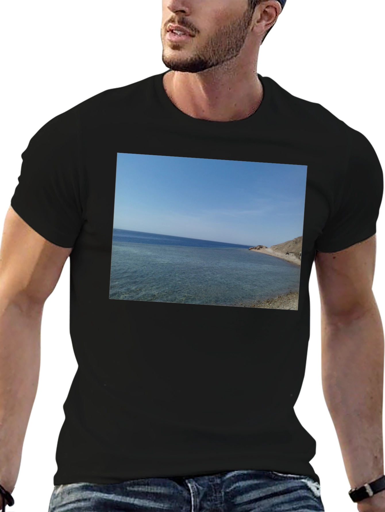 Beach View Graphic Tee - Classic Black
