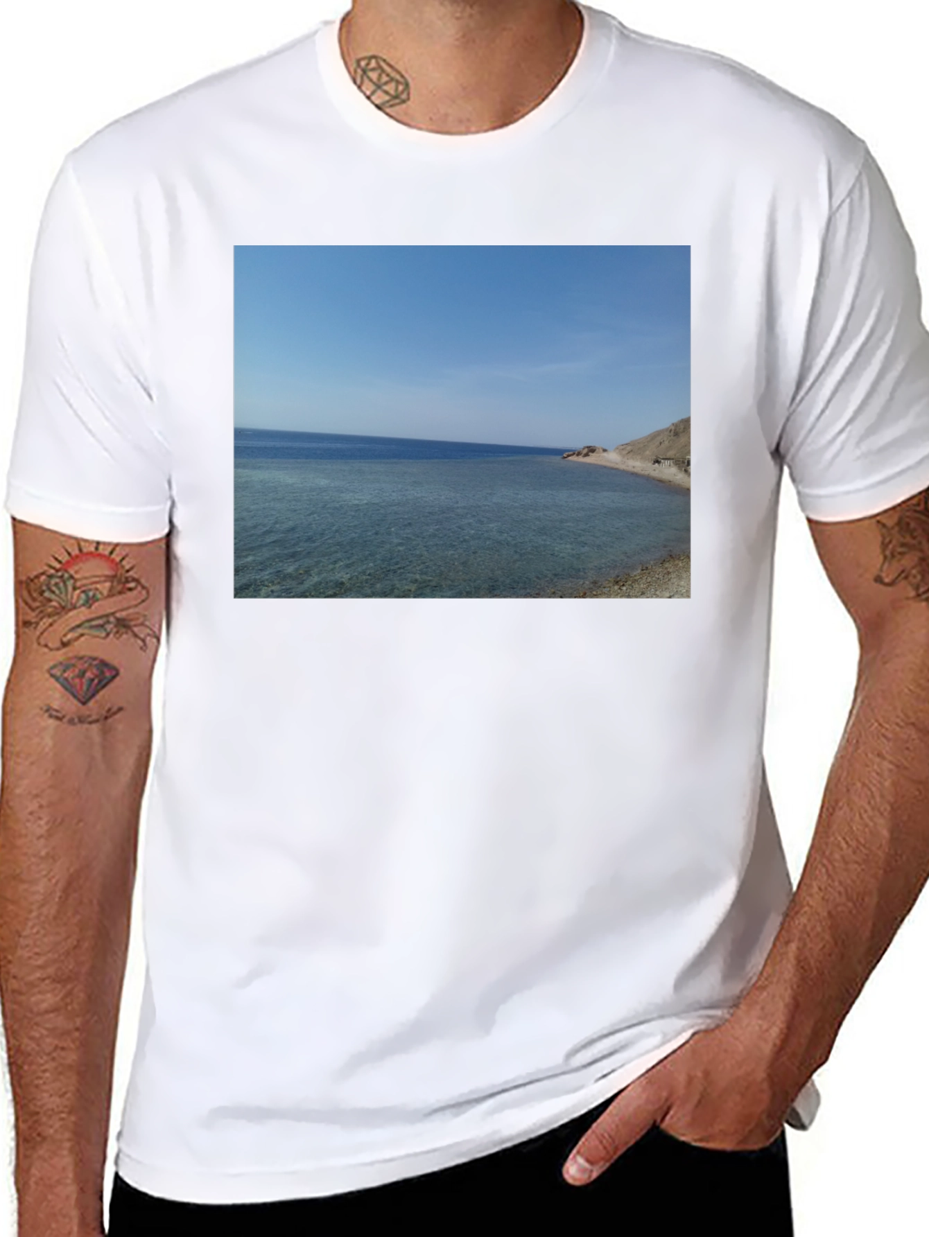Beach View Graphic Tee - Classic Black
