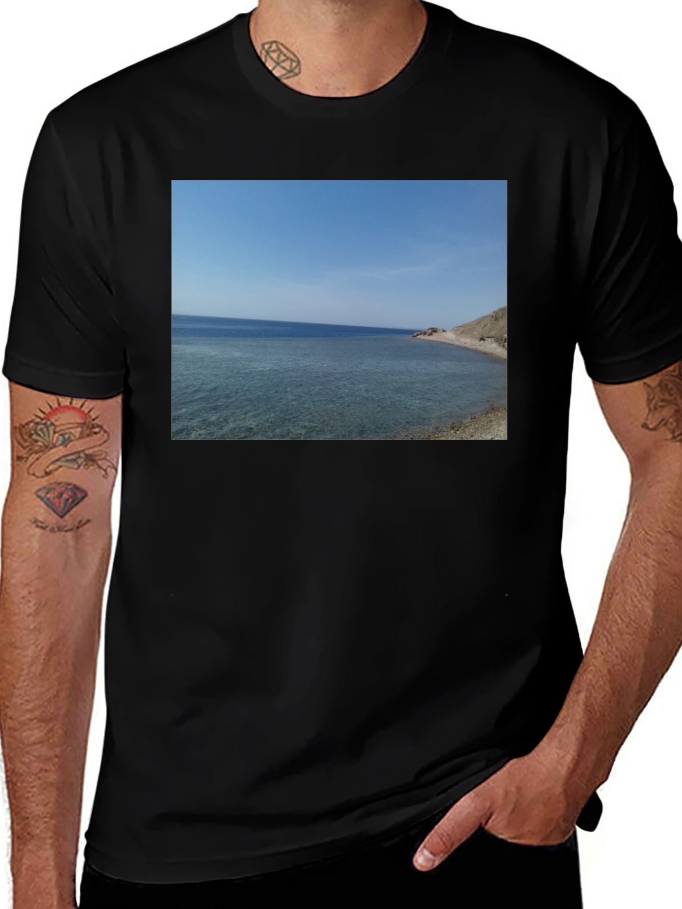 Beach View Graphic Tee - Classic Black