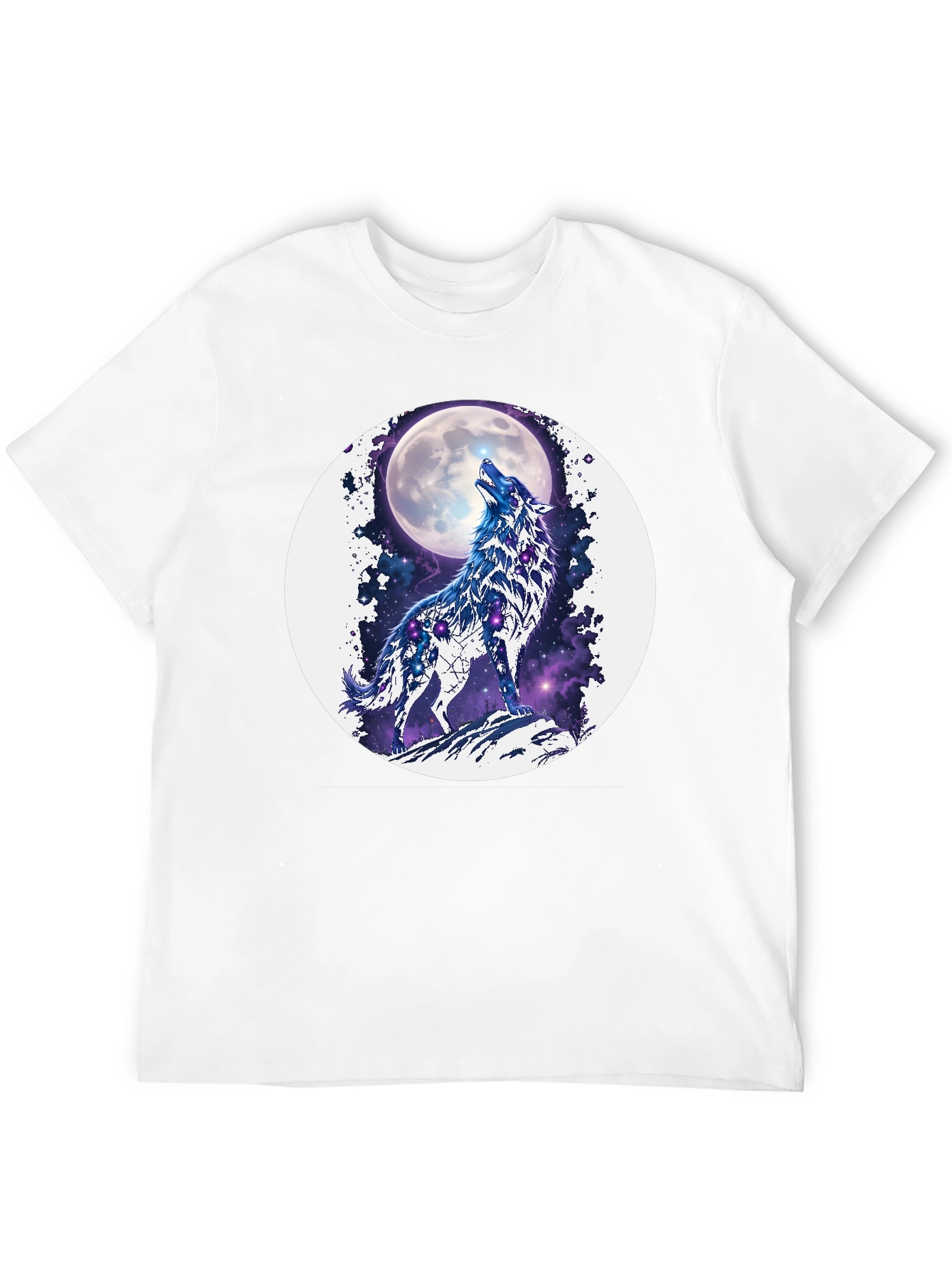 Wolf Moon Galaxy Graphic T-Shirt