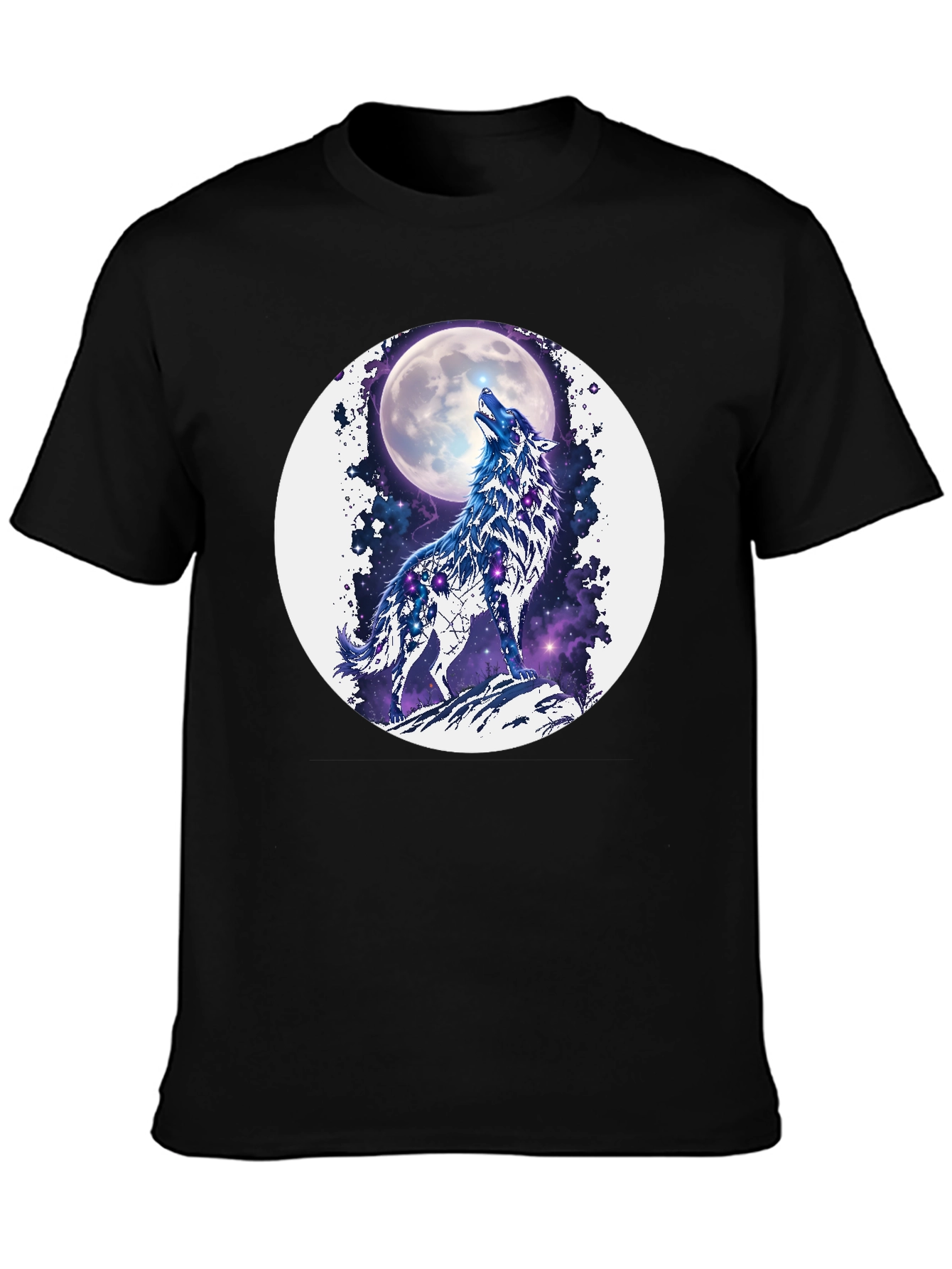 Wolf Moon Galaxy Graphic T-Shirt