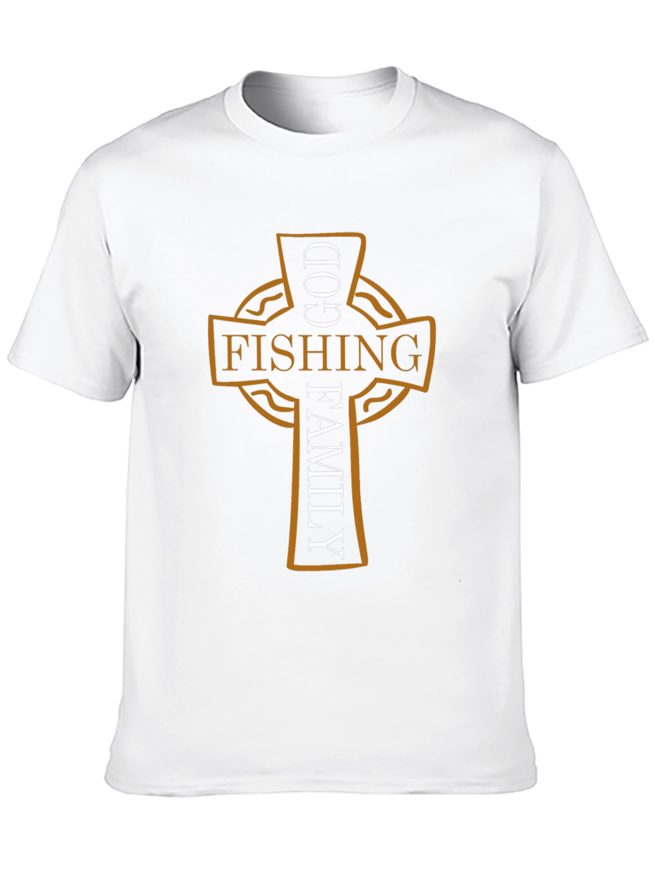 God Fishing Family Cross Graphic Black Tee