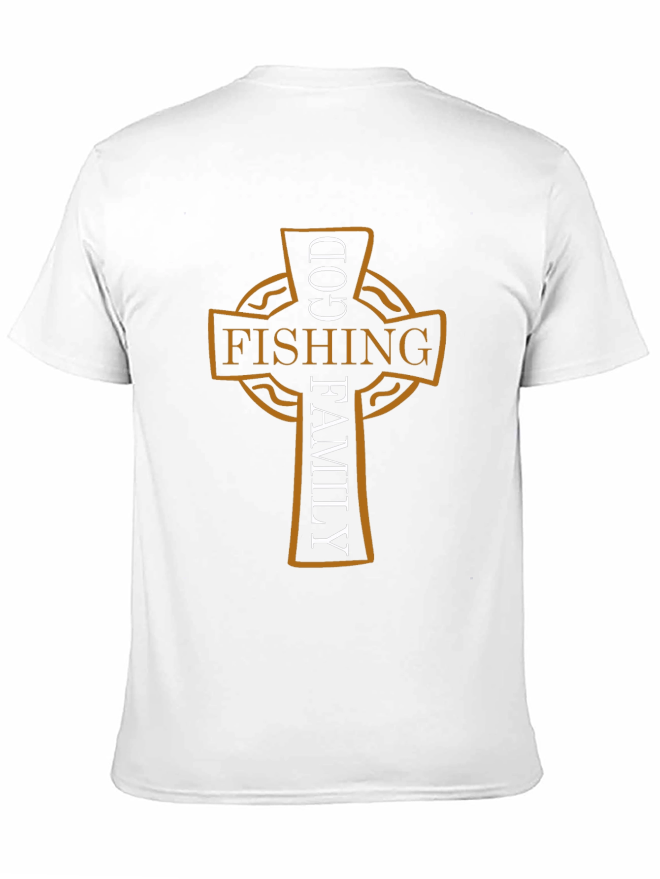 God Fishing Family Cross Graphic Black Tee