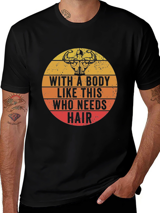 Bald Bodybuilder Humor T-Shirt