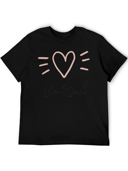 Be Kind Heart Graphic Black T-Shirt
