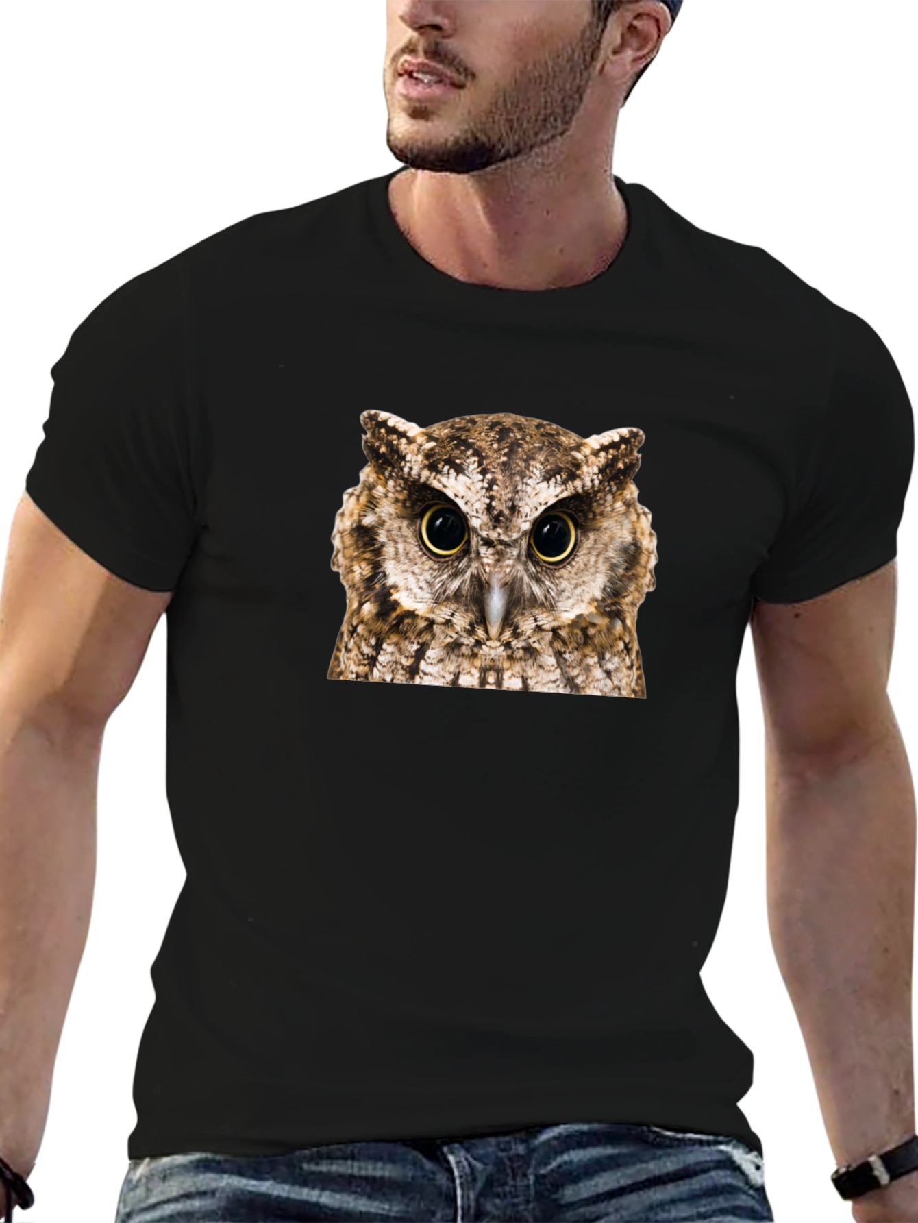 Owl Graphic T-Shirt - Mens Black Tee