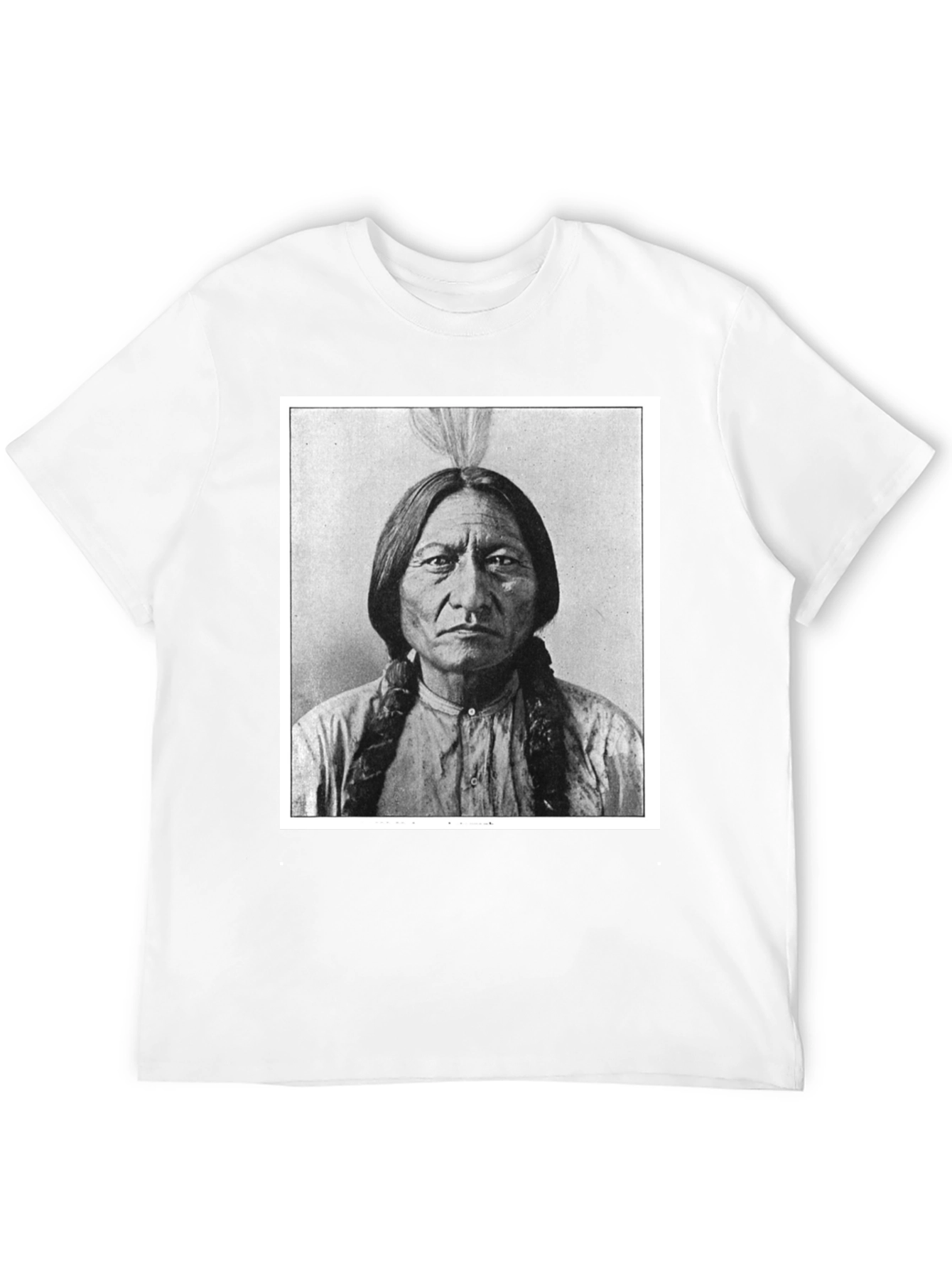 Sitting Bull Portrait T-Shirt - Black Cotton Tee