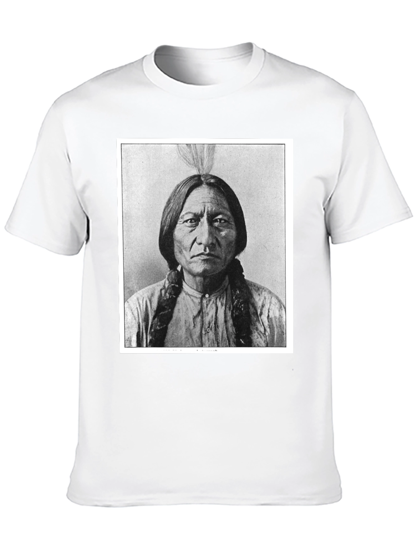 Sitting Bull Portrait T-Shirt - Black Cotton Tee