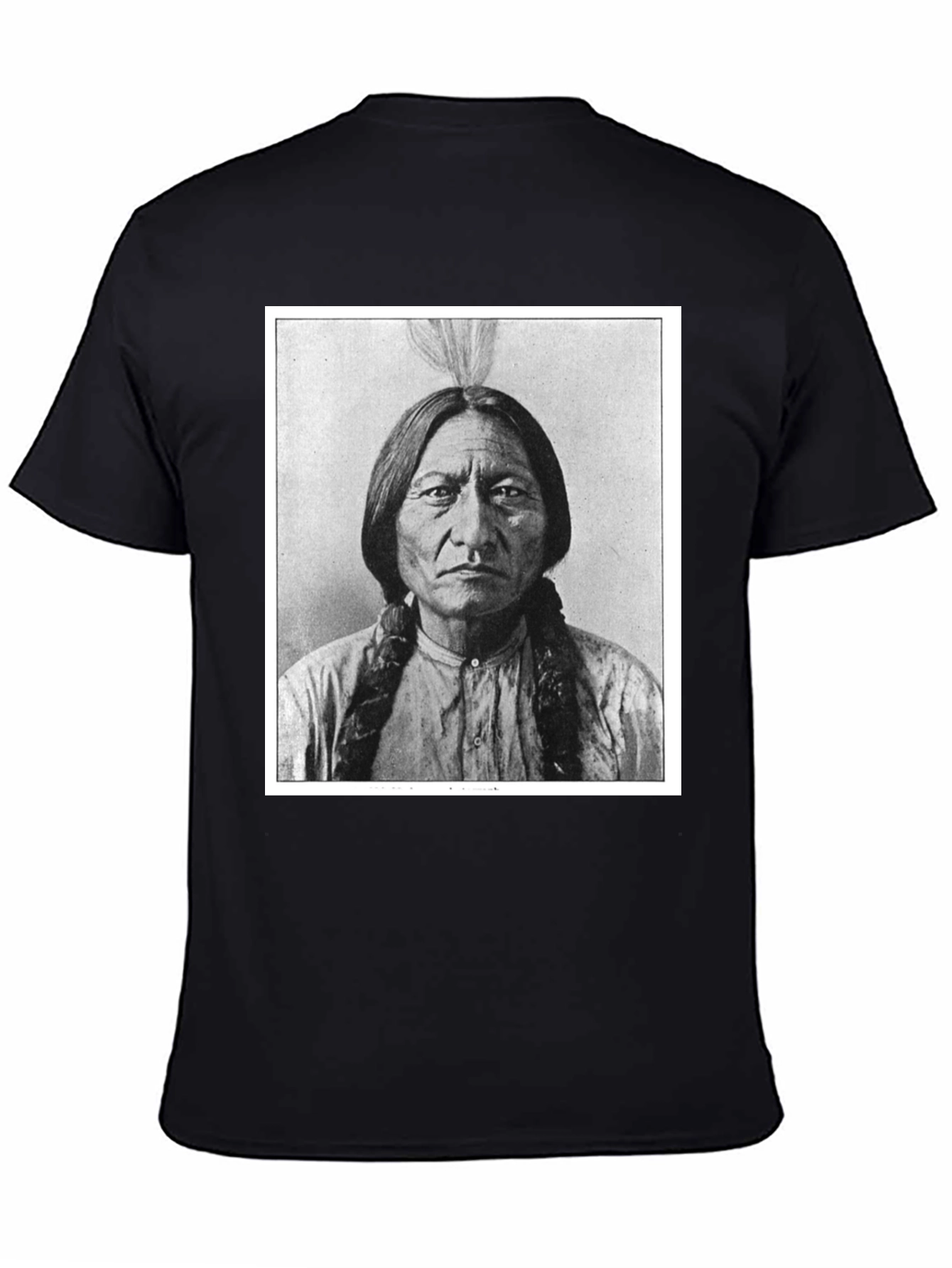 Sitting Bull Portrait T-Shirt - Black Cotton Tee