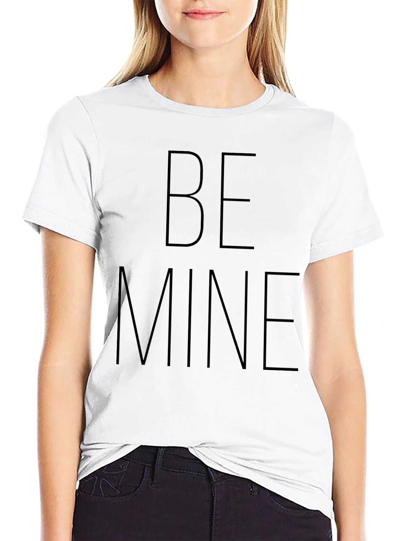 Be Mine Graphic Tee - Black Crew Neck