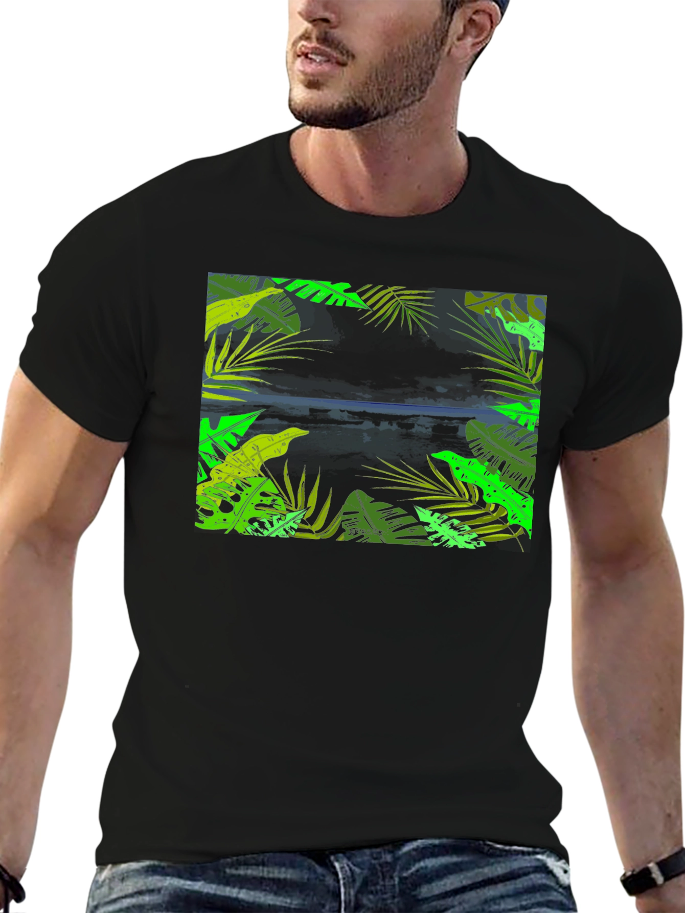Tropical Vibes Black T-Shirt