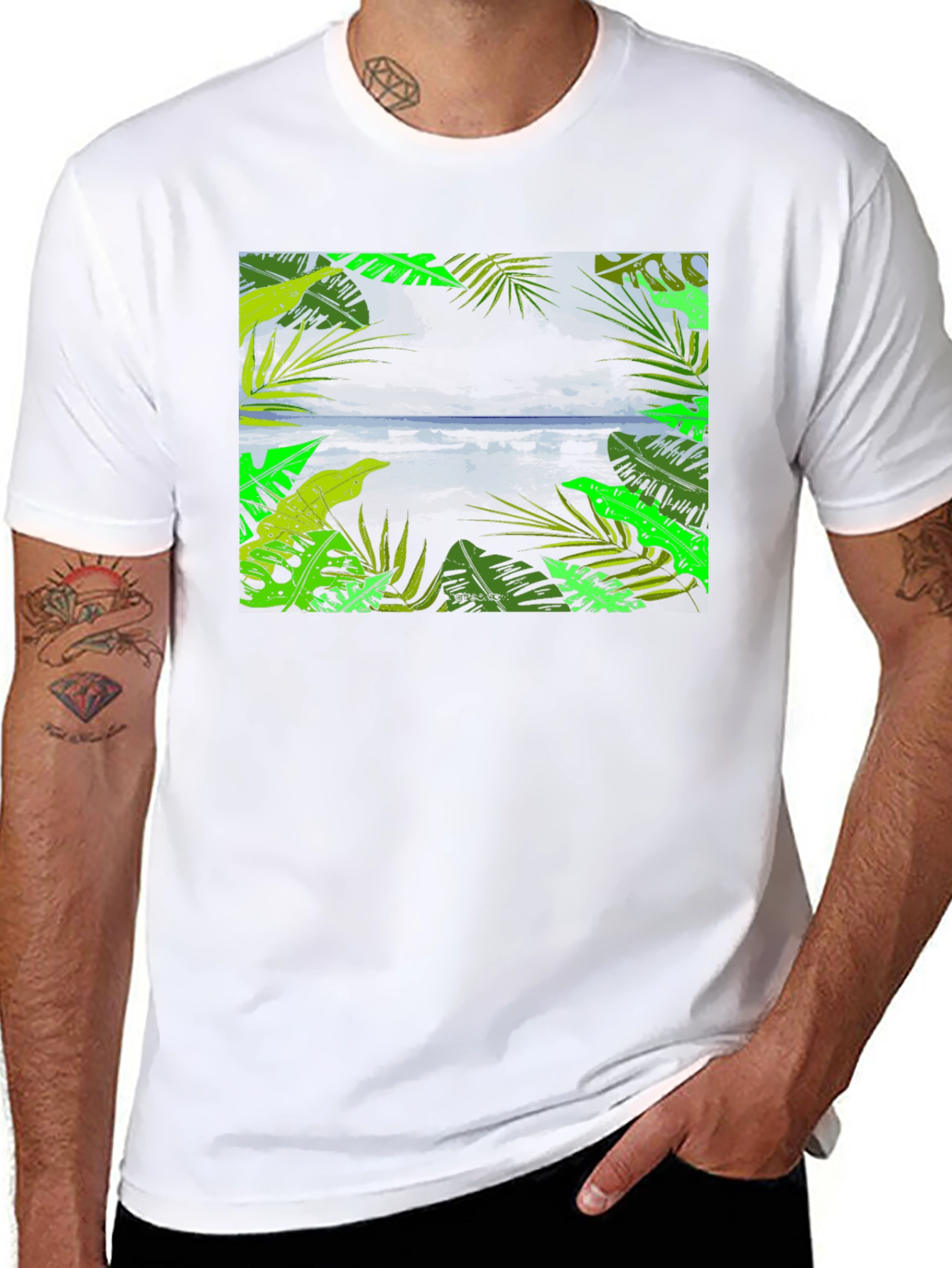 Tropical Vibes Black T-Shirt