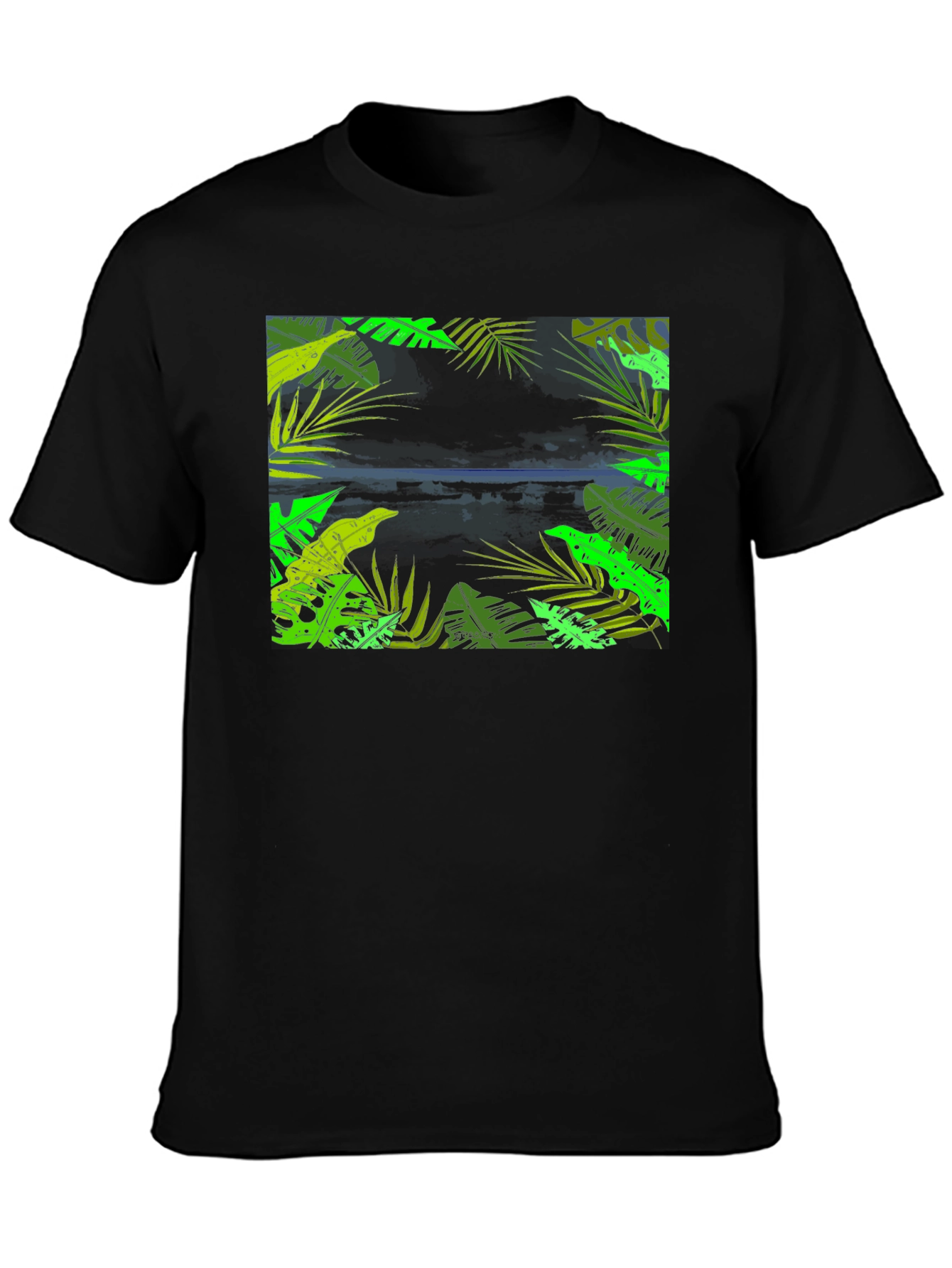 Tropical Vibes Black T-Shirt