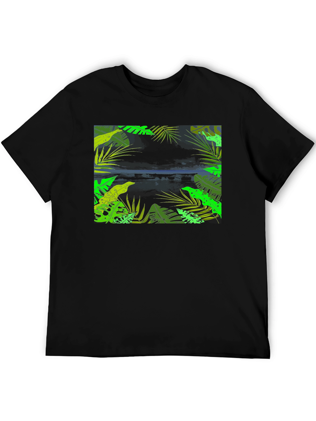 Tropical Vibes Black T-Shirt