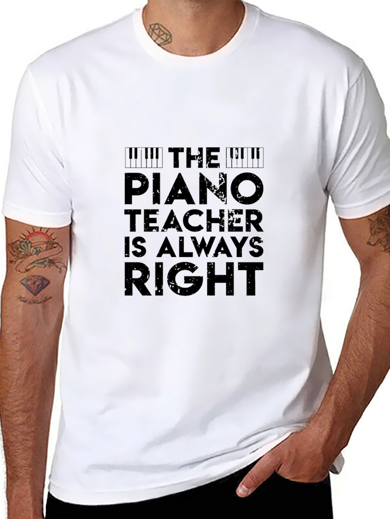 The Piano Teacher Is Always Right Black T-Shirt