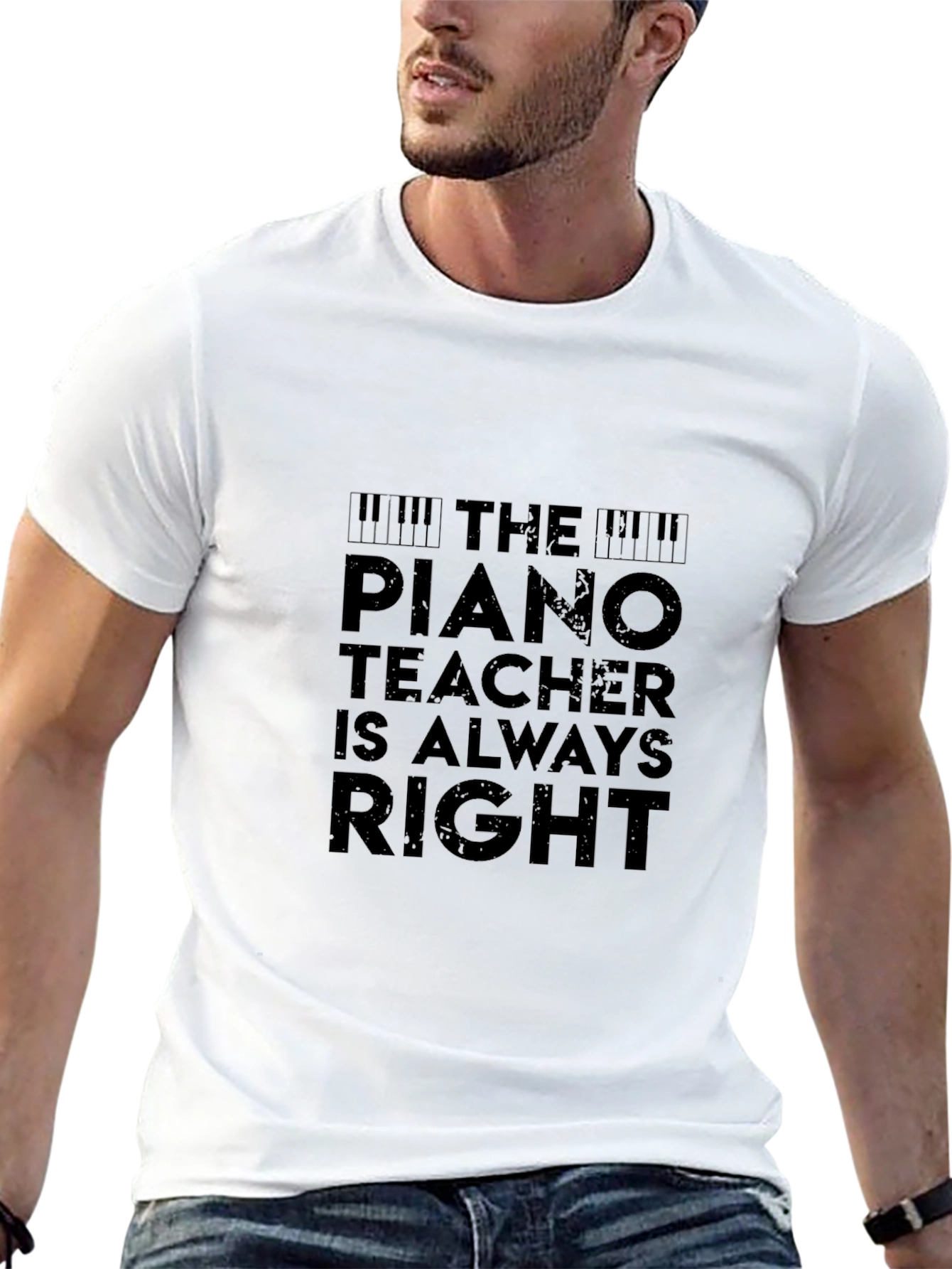 The Piano Teacher Is Always Right Black T-Shirt
