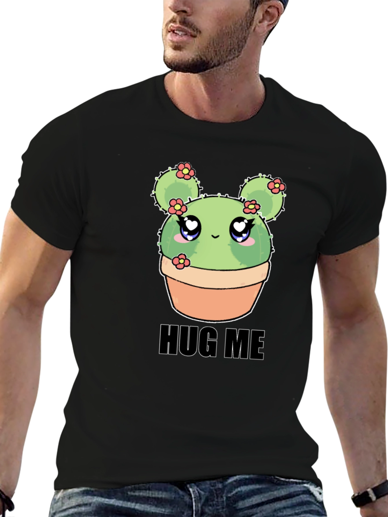 Cute Cactus Hug Me T-Shirt - Kawaii Plant Tee