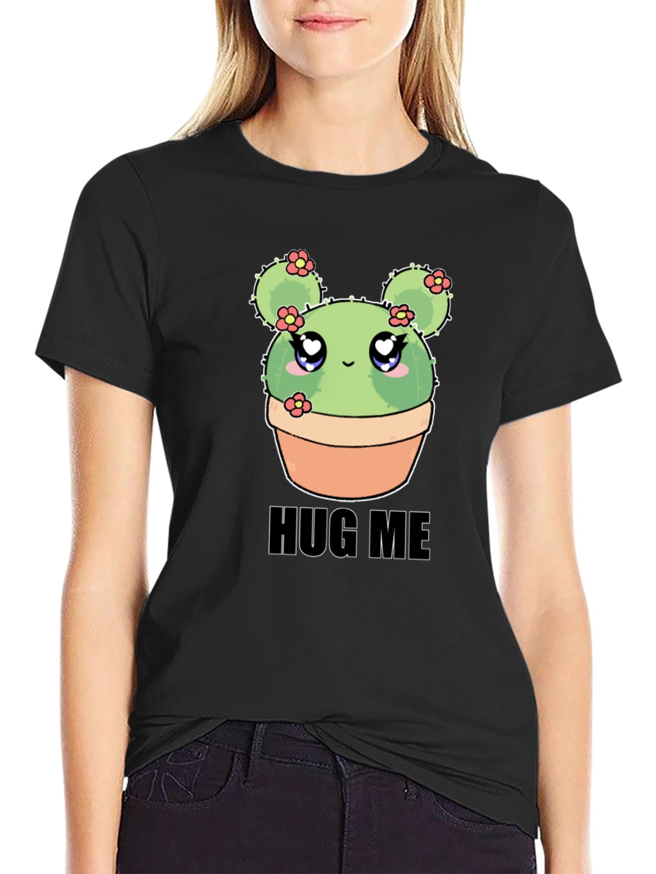 Cute Cactus Hug Me T-Shirt - Kawaii Plant Tee