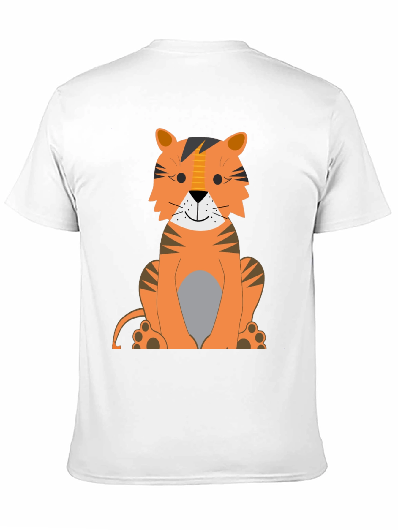 Cartoon Tiger Graphic Tee - Black