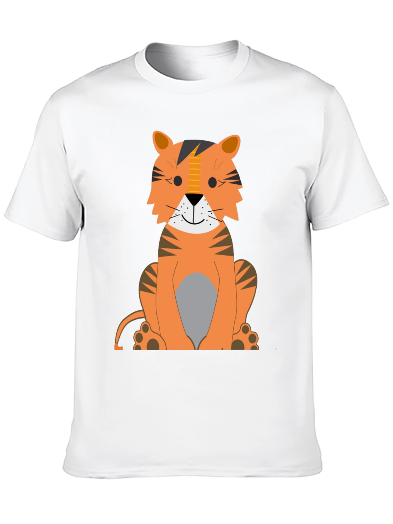Cartoon Tiger Graphic Tee - Black