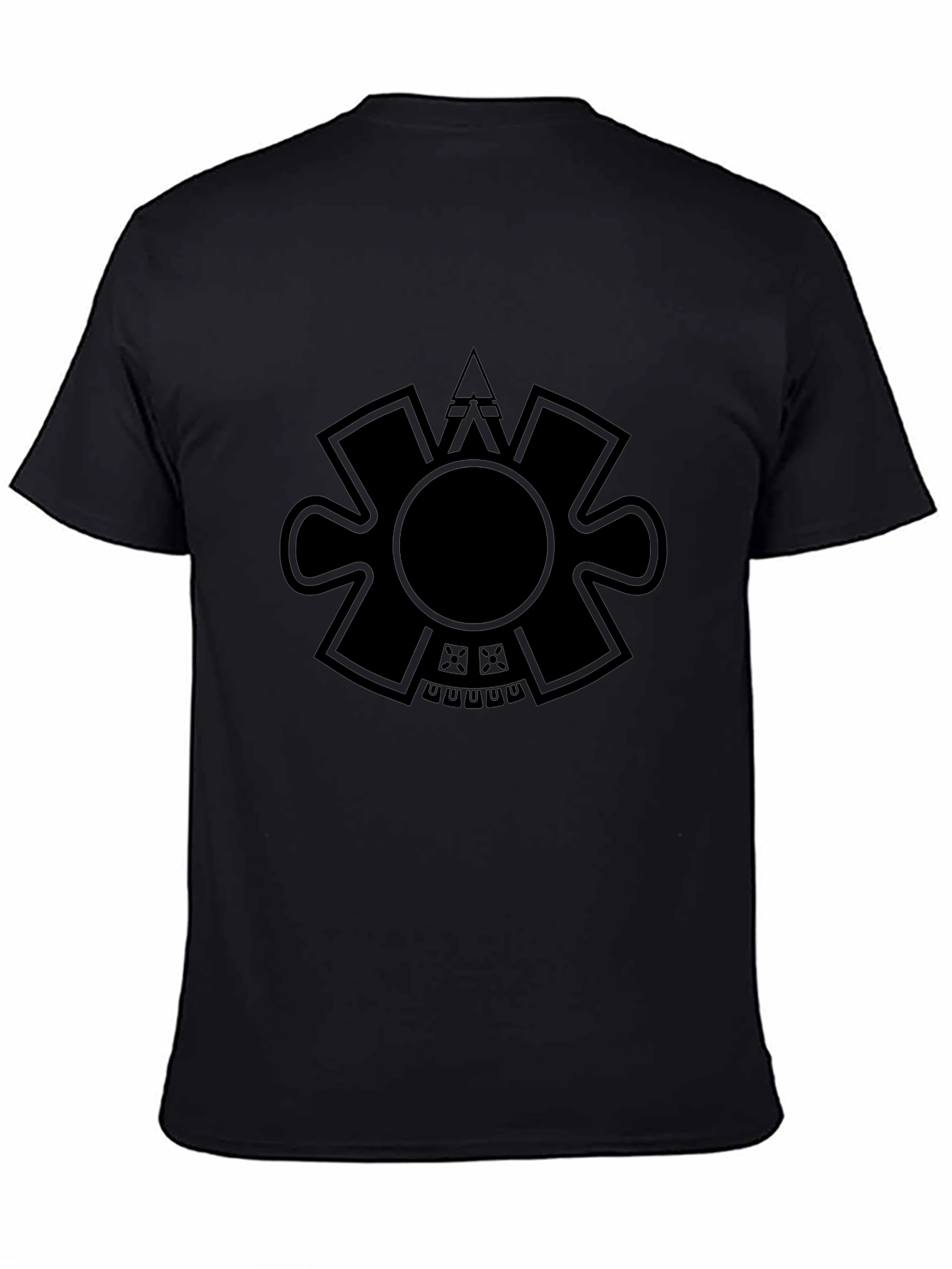 Aztec Sun Graphic Tee - Premium Black Cotton T-Shirt