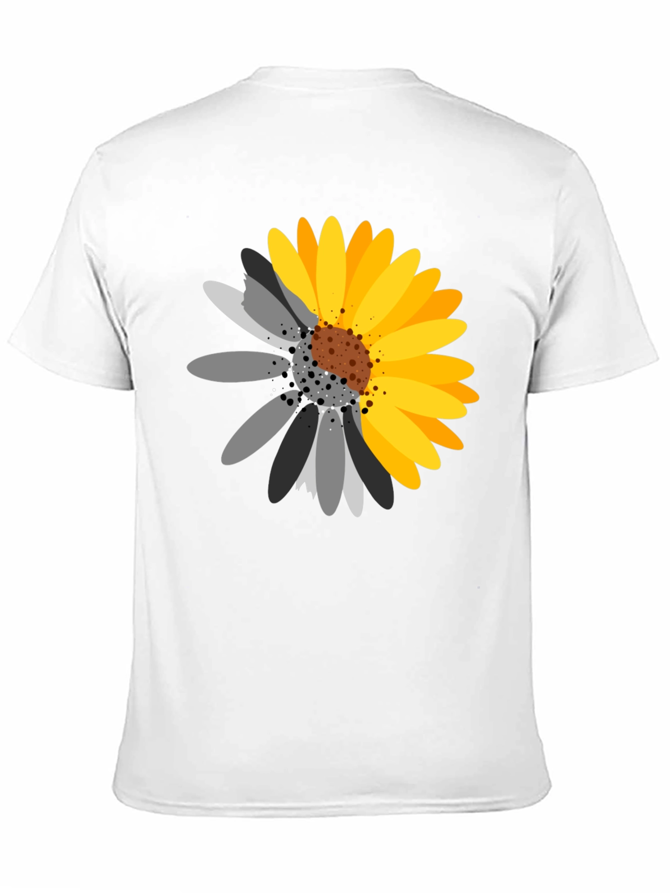 Black T-Shirt with Sunflower Graphic