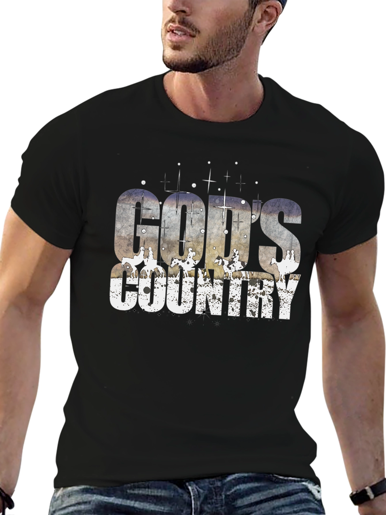 Gods Country Graphic Tee - Western Style Black T-Shirt