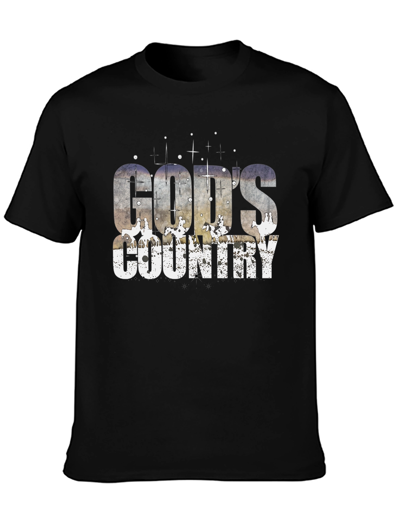Gods Country Graphic Tee - Western Style Black T-Shirt